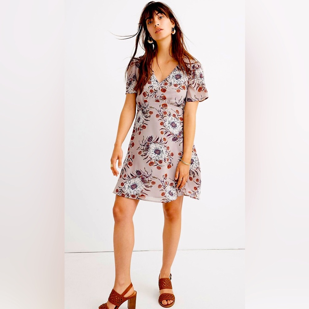 NWTs Madewell Smocked Shoulder Mini Dress